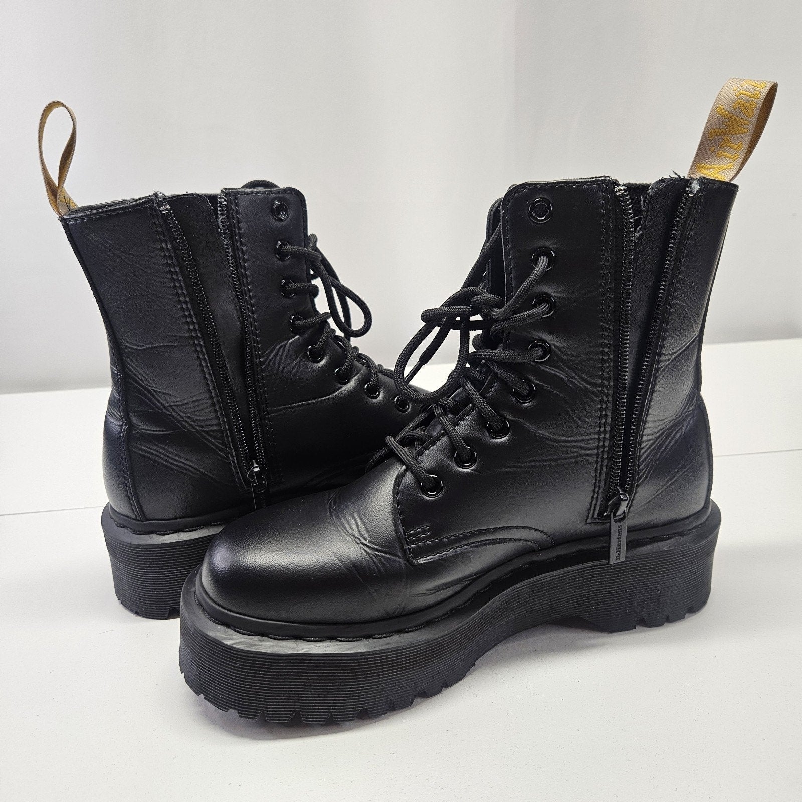 Dr. Martens V Jadon II Mono Platform Black Vegan Unisex Boot Mns 7 Womns 8