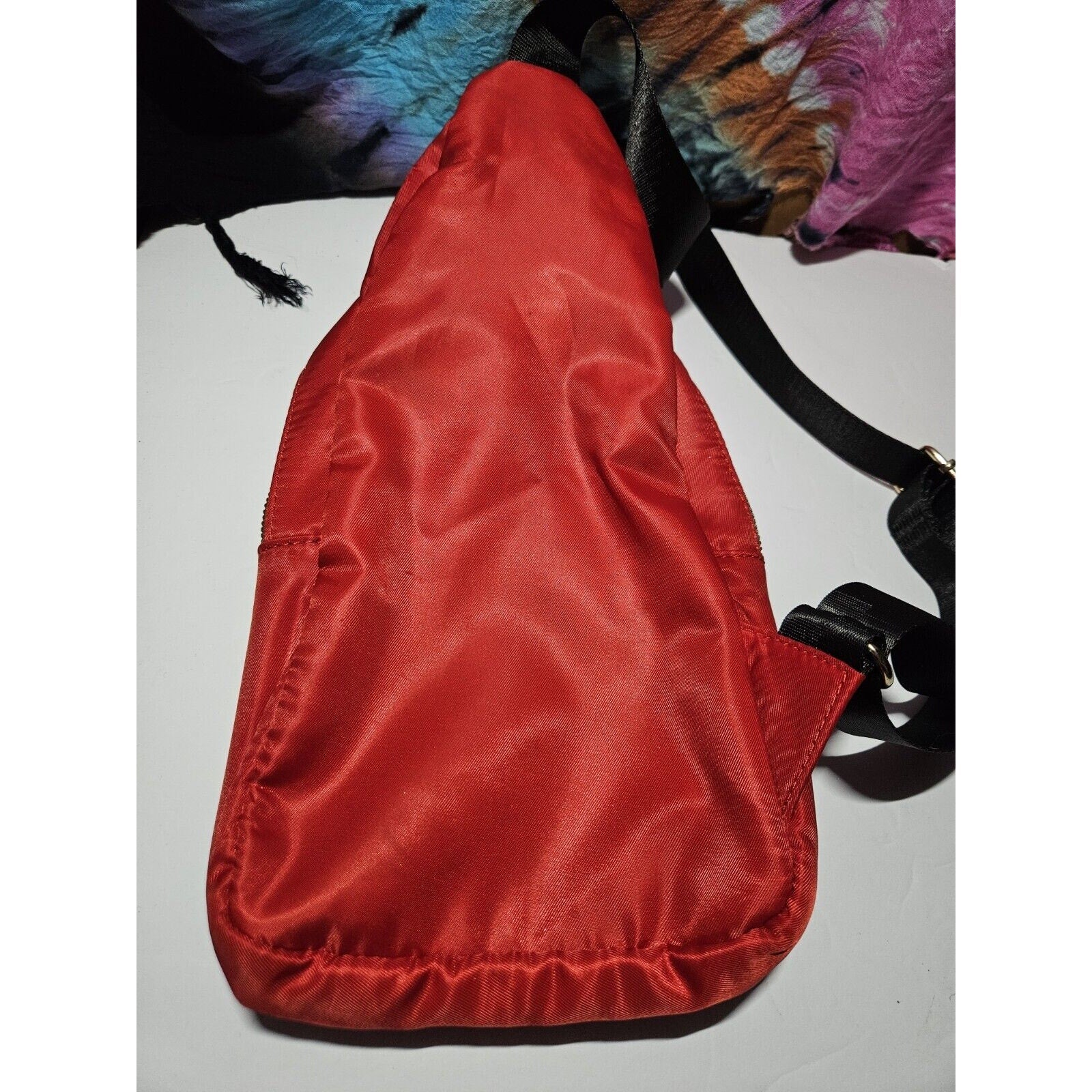 Olivia Miller Riley Sling Bag Bright Red & Leopard Print Lining Crossbody