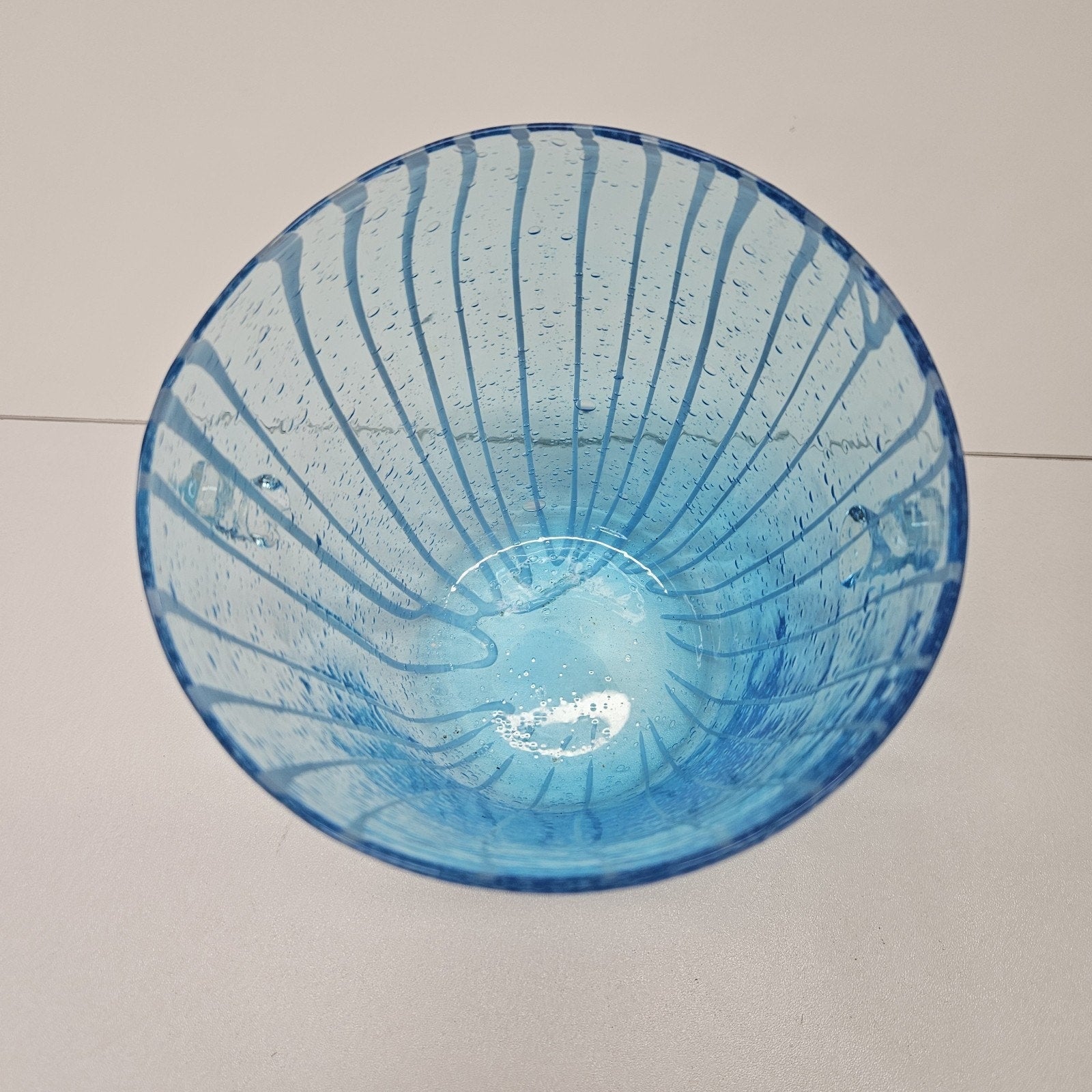 Murano Aqua Blue Art Glass Ice Bucket Bullicante Wine Chiller Coastal Decor