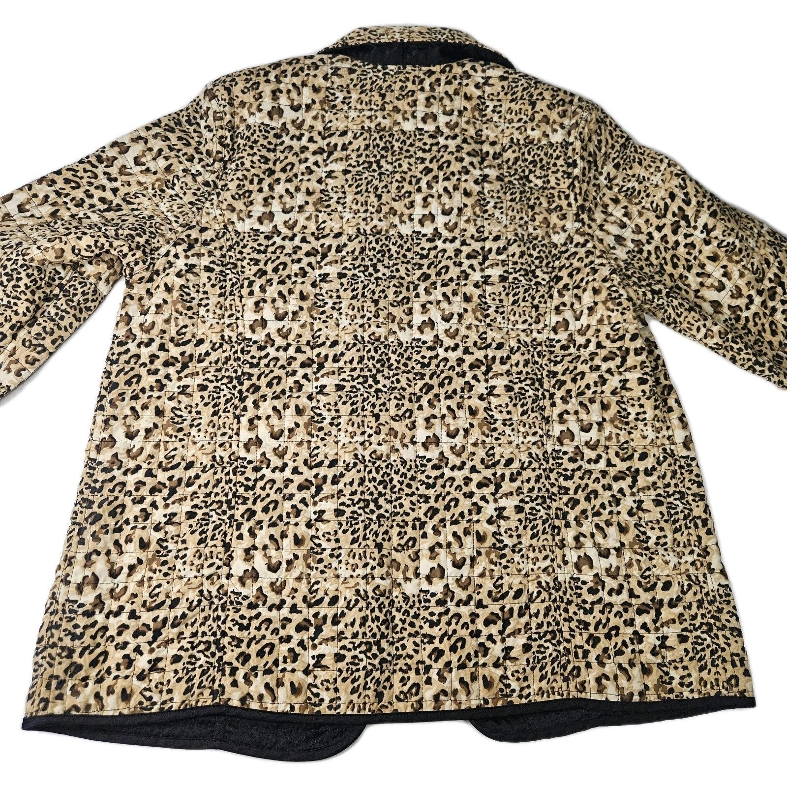 Reversible Jacket Leopard Print & Black Quilted Jacket Women’s Medium