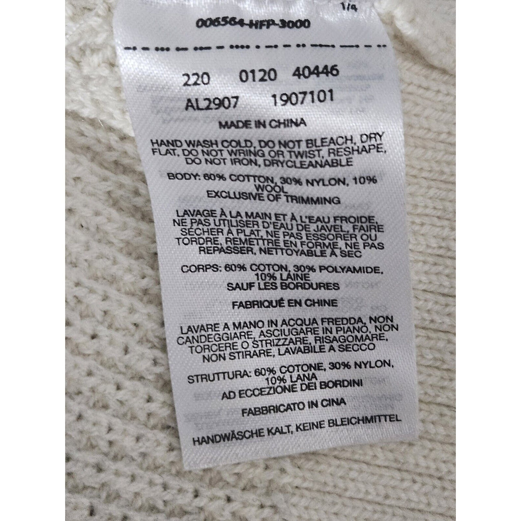 Columbia Pine Street Jacquard Turtleneck Sweater Fair Isle Womens XL Cream/black