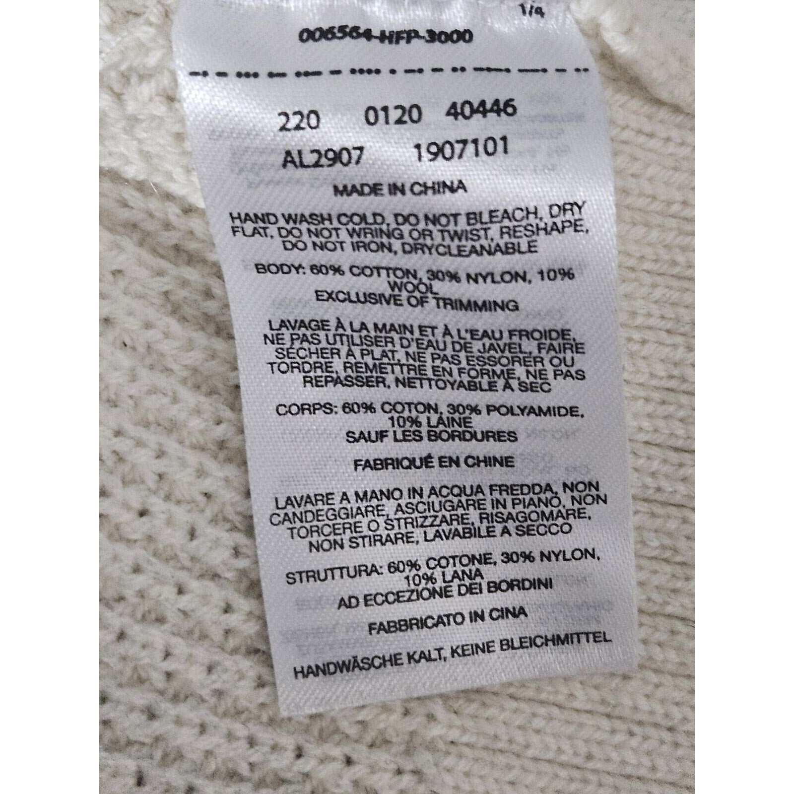 Columbia Pine Street Jacquard Turtleneck Sweater Fair Isle Womens XL Cream/black