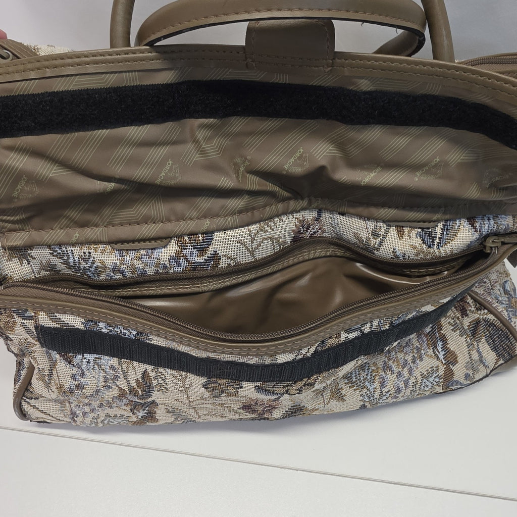 Vintage 90s Jordache Floral Tapestry Zip Shoulder Strap Duffel Travel Bag 14"