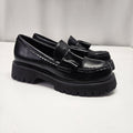 Koi Willow Ruffle Slip On Loafers Vegan Leather Black Sz 8 NWOT Box Goth Grunge