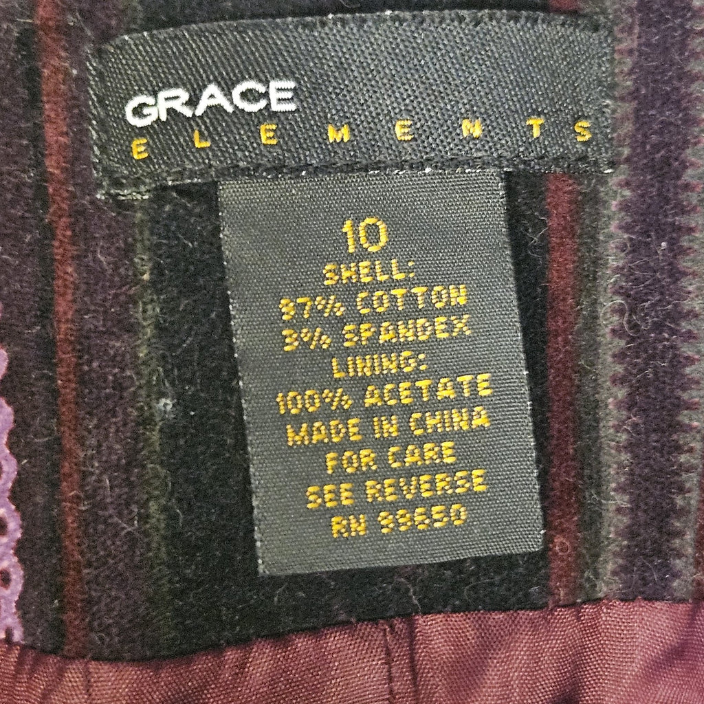Vtg Grace Elements Corduroy Velvet Blazer Jacket Sz 10 Boho Glam Aztec