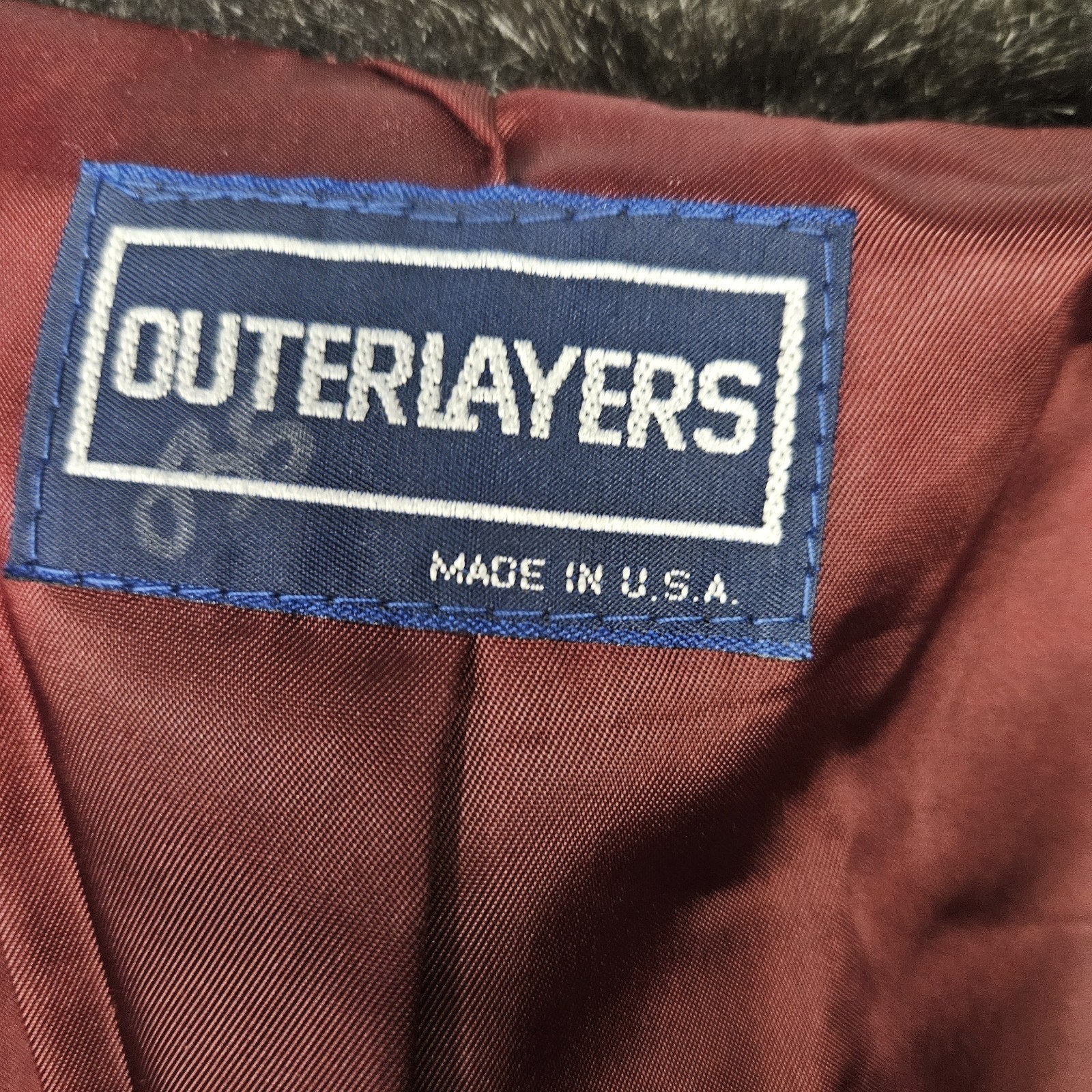 Outerlayers Vintage Faux Fur Coat US Made Chocolate Brown Jacket Sz XL Mob Glam