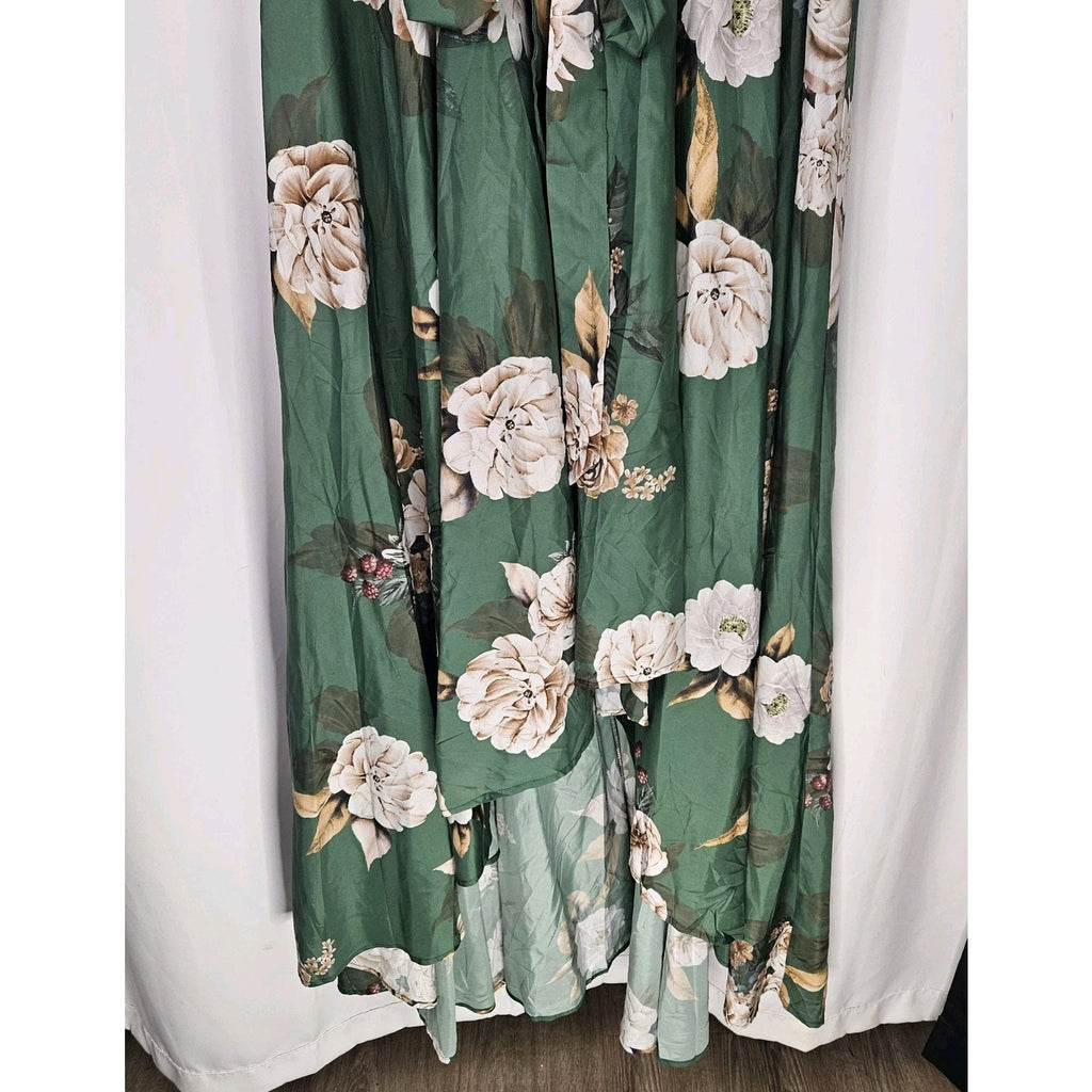 FlyCurvy Dress Womens Plus 2XL V Neck Full Length Layered Maxi Dress Fairy NWT