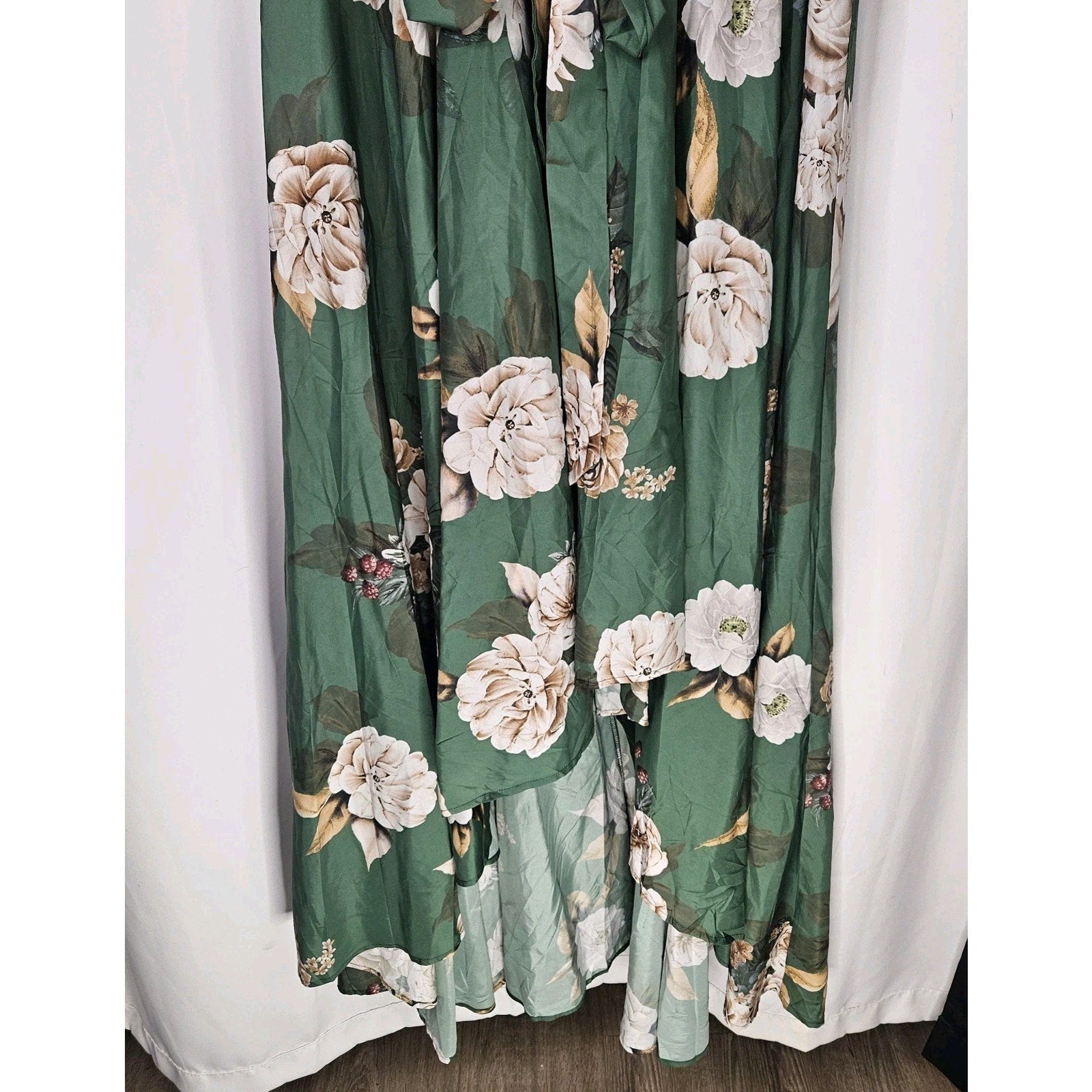 FlyCurvy Dress Womens Plus 2XL V Neck Full Length Layered Maxi Dress Fairy NWT