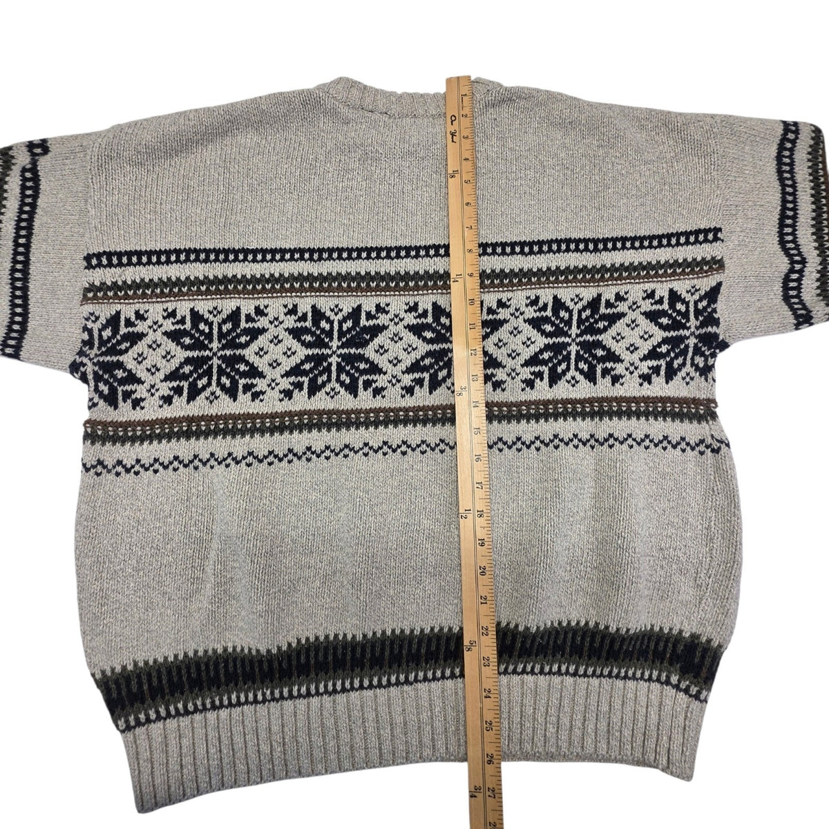 Vintage Van Heusen Sweater Mens XL Pullover Crew Neck Fair Isle Holiday Ski