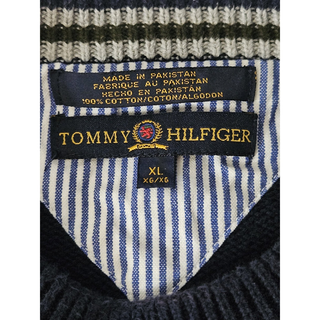 Tommy Hilfiger Mens Blue Knit Long Sleeve Sweater Size XL