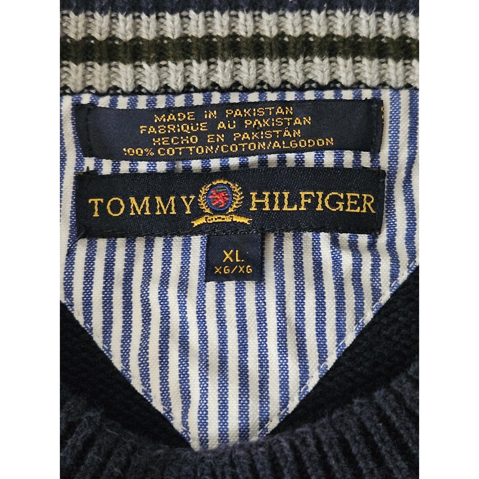 Tommy Hilfiger Mens Blue Knit Long Sleeve Sweater Size XL