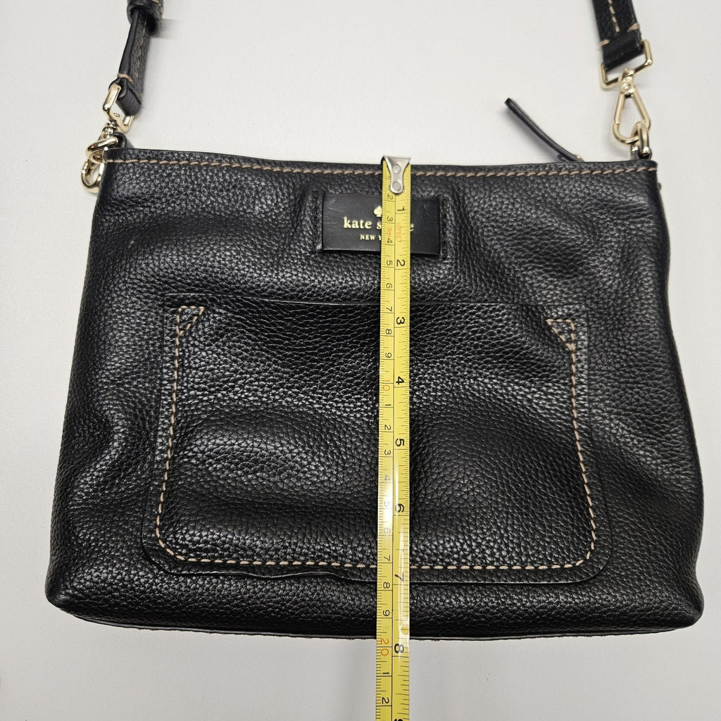 Kate Spade NY Leather Domed Crossbody Shoulder Handbag Purse Logo Classic Black