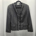 Union Made Vintage Women's Gray Wool Blend Braid Trim Blazer Size 12 USA Made