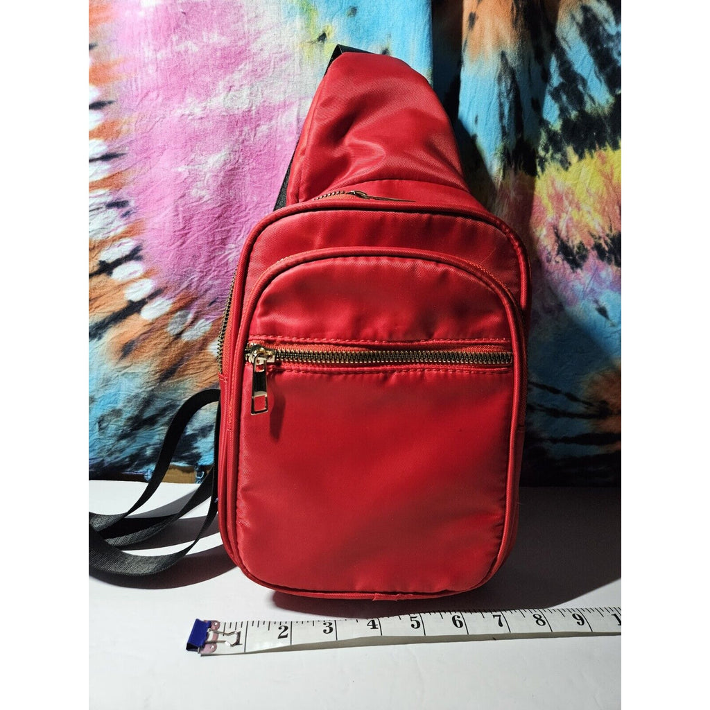 Olivia Miller Riley Sling Bag Bright Red & Leopard Print Lining Crossbody