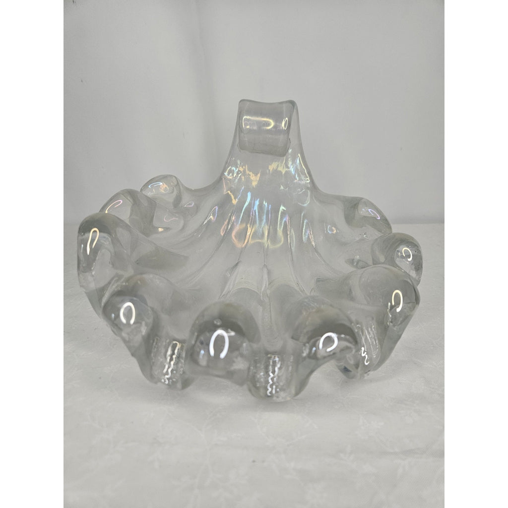 Barovier Murano Iridescent Italian Art Deco Glass Conch Seashell Bowl 1940s