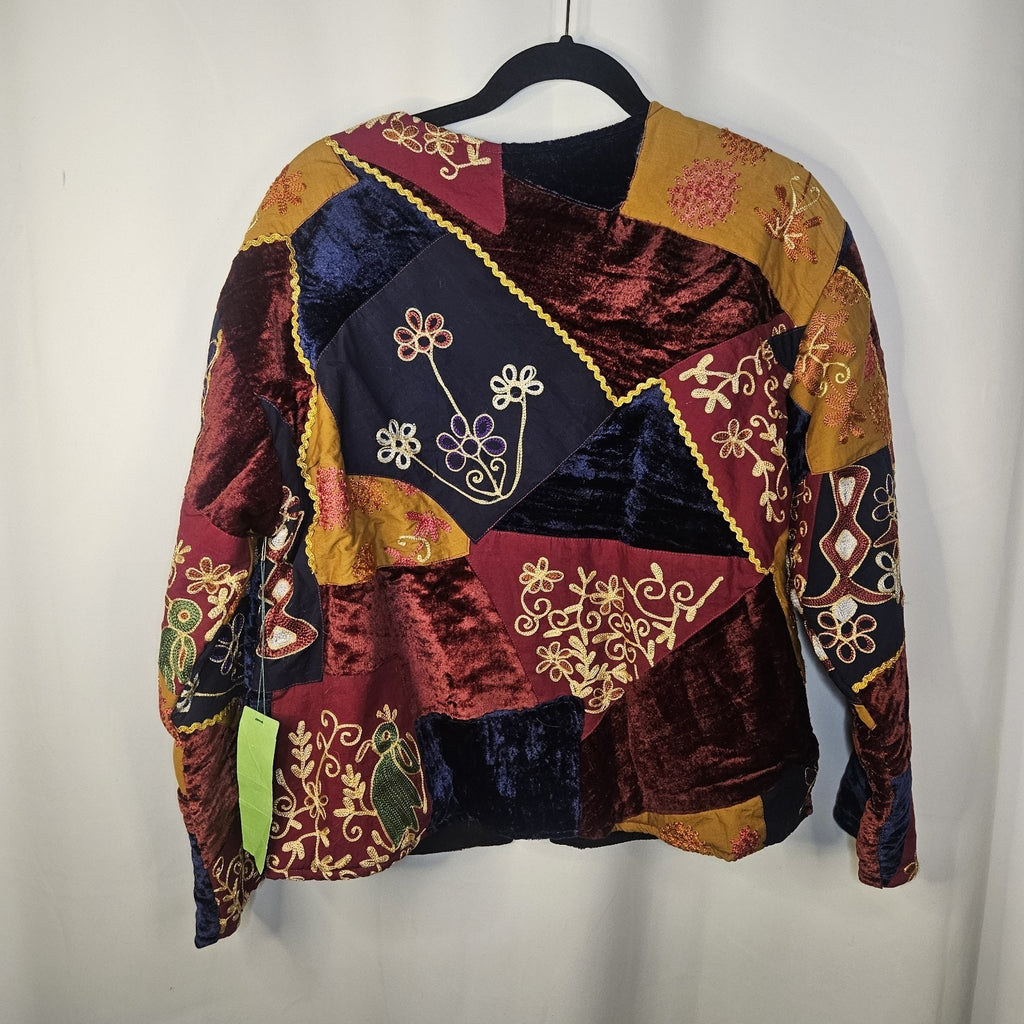 NTW Wilroy Limited Edition Vtg Multicolor Patchwork Embellished Jacket Coat 10