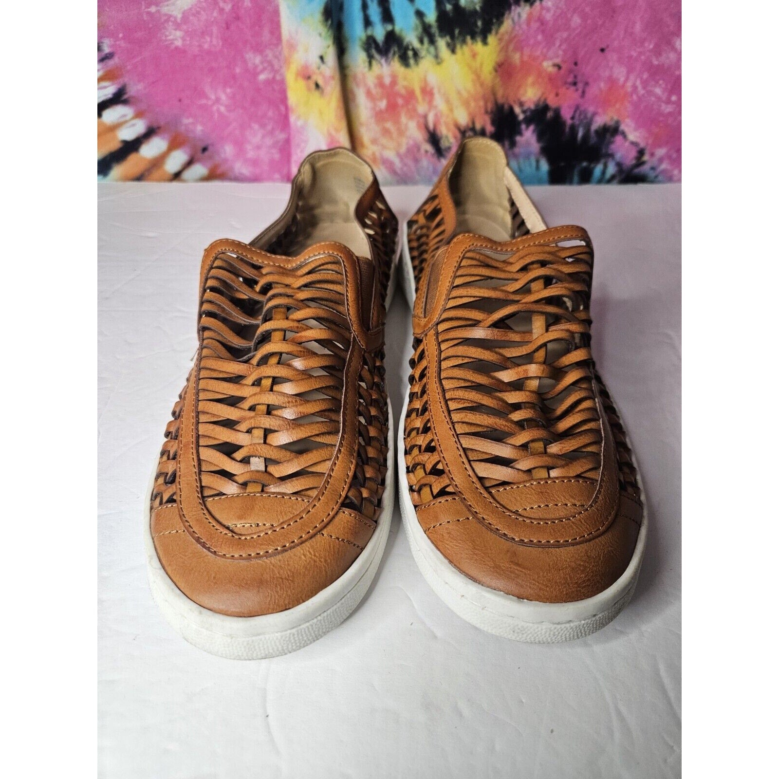Chase + Chole Roman+1 Brown Faux Leather Strappy Sandal Shoe Size 10