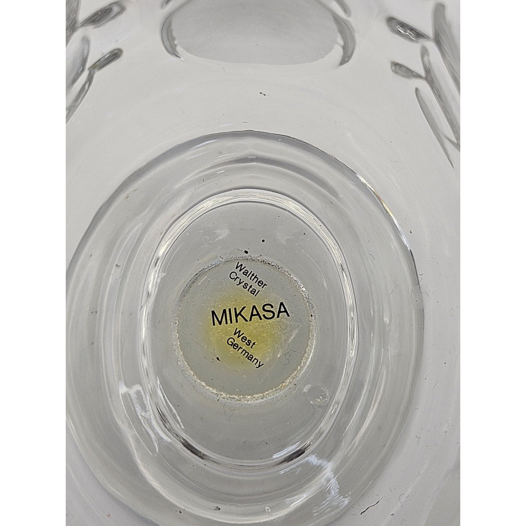 Vtg Mikasa Walther Crystal SWAN Pitcher Clear Frosted Feathers Made in Germany