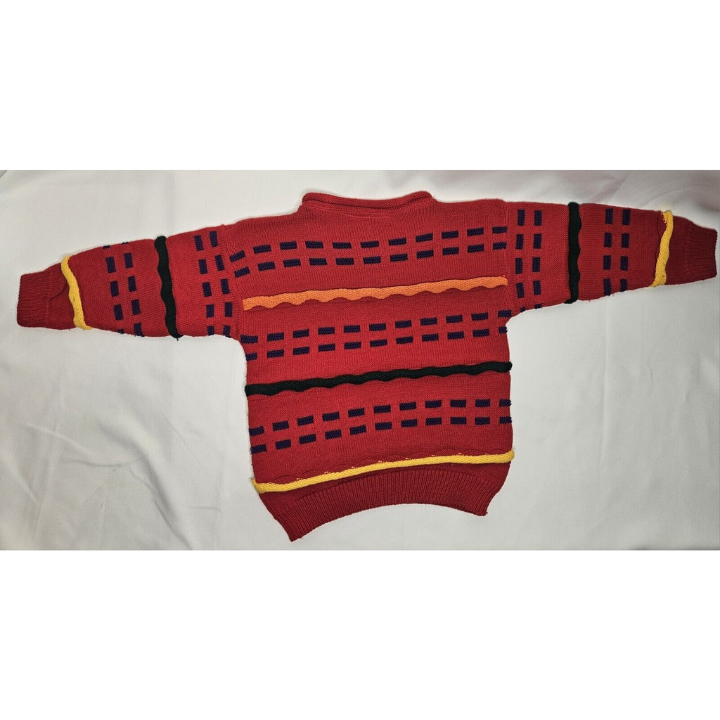 Vintage Crayola Kids Knit Sweater XS 80s Colorful Pullover Sweater US Made
