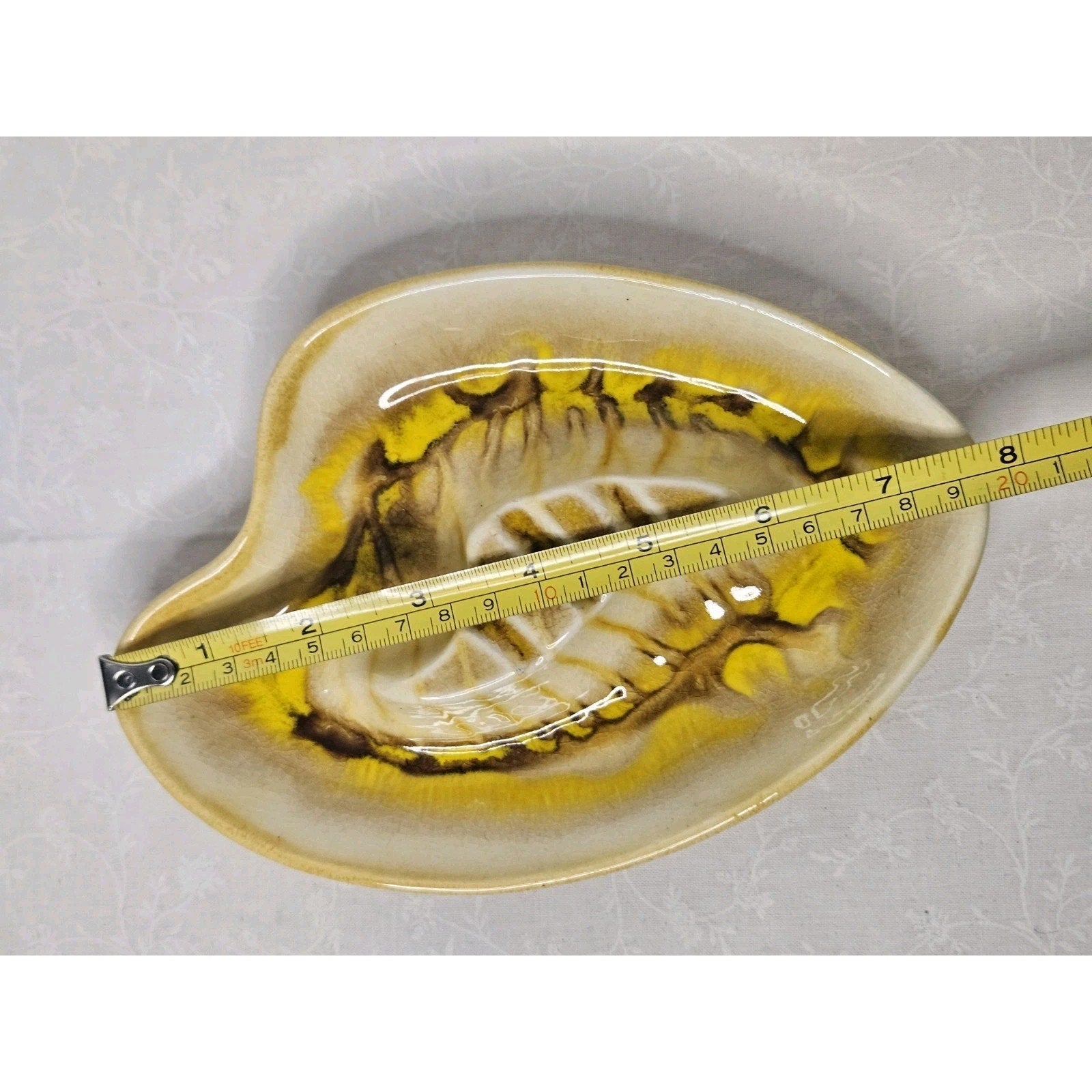 Mid Century Ceramic Ashtray Maddux Of California Handcrafted Art Pottery Yellow