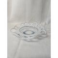 Vintage Murano Open Lace Glass Bowl Webbing Art Mid Century White 8.5"