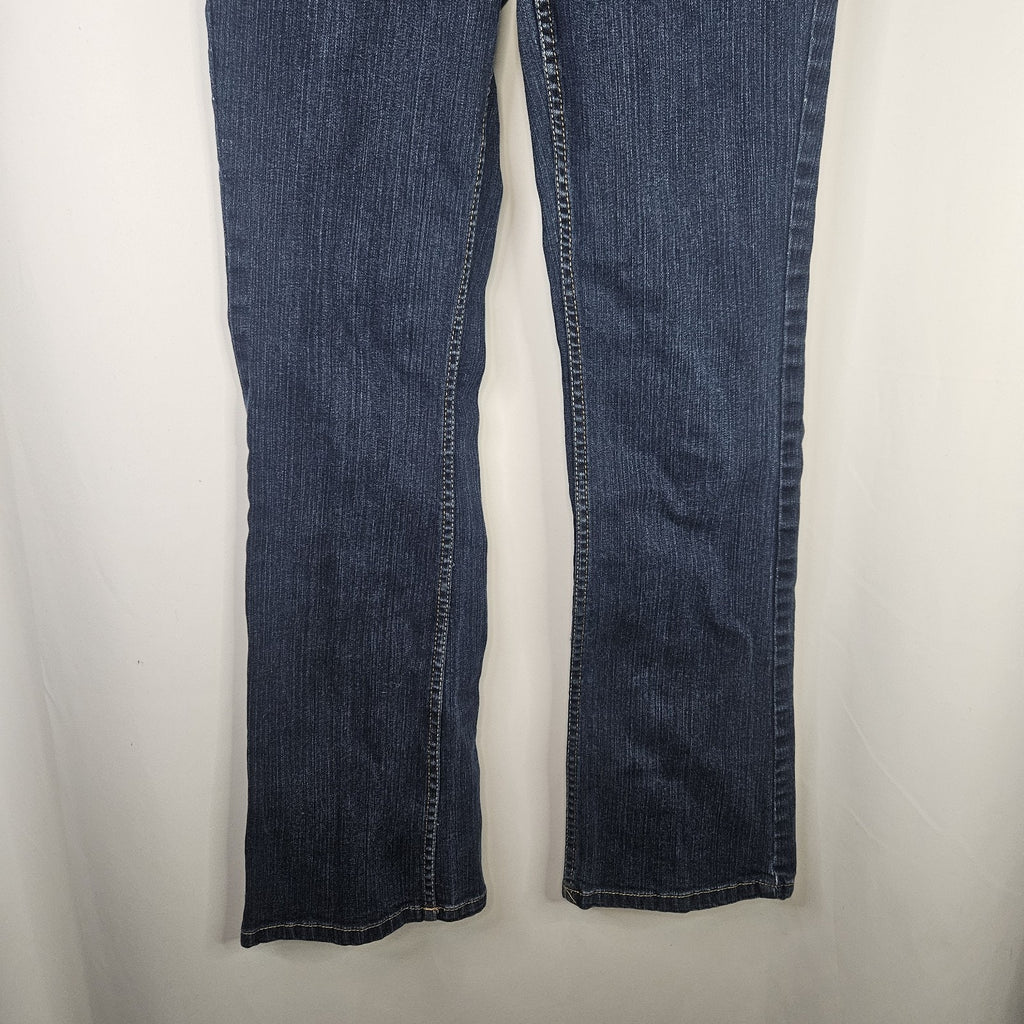 Vintage Y2K Lot 29 Size 7 Bootcut Low Rise Stretch Jeans Gold Embroidered 30x30