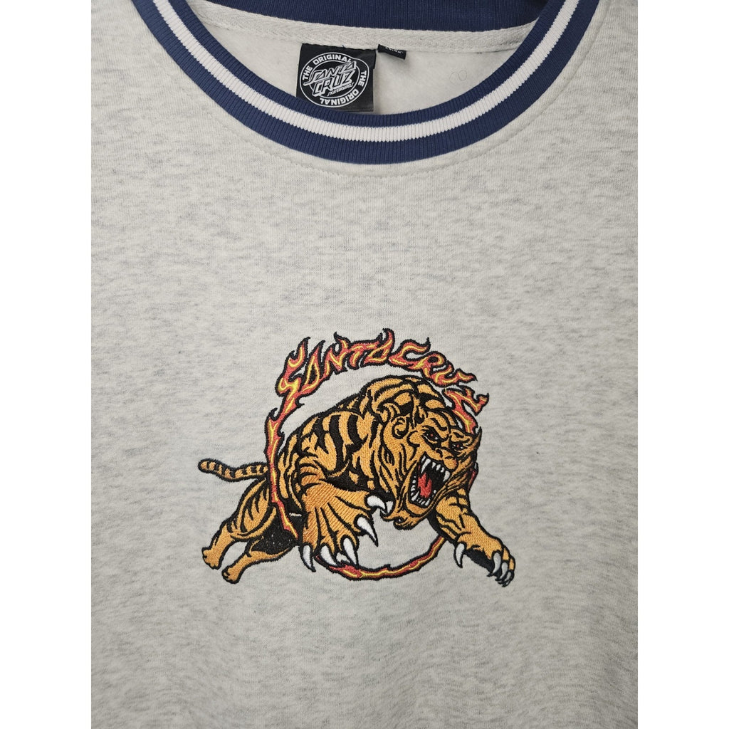 Santa Cruz Simba Tiger Sweatshirt Gray Medium Skater Y2K