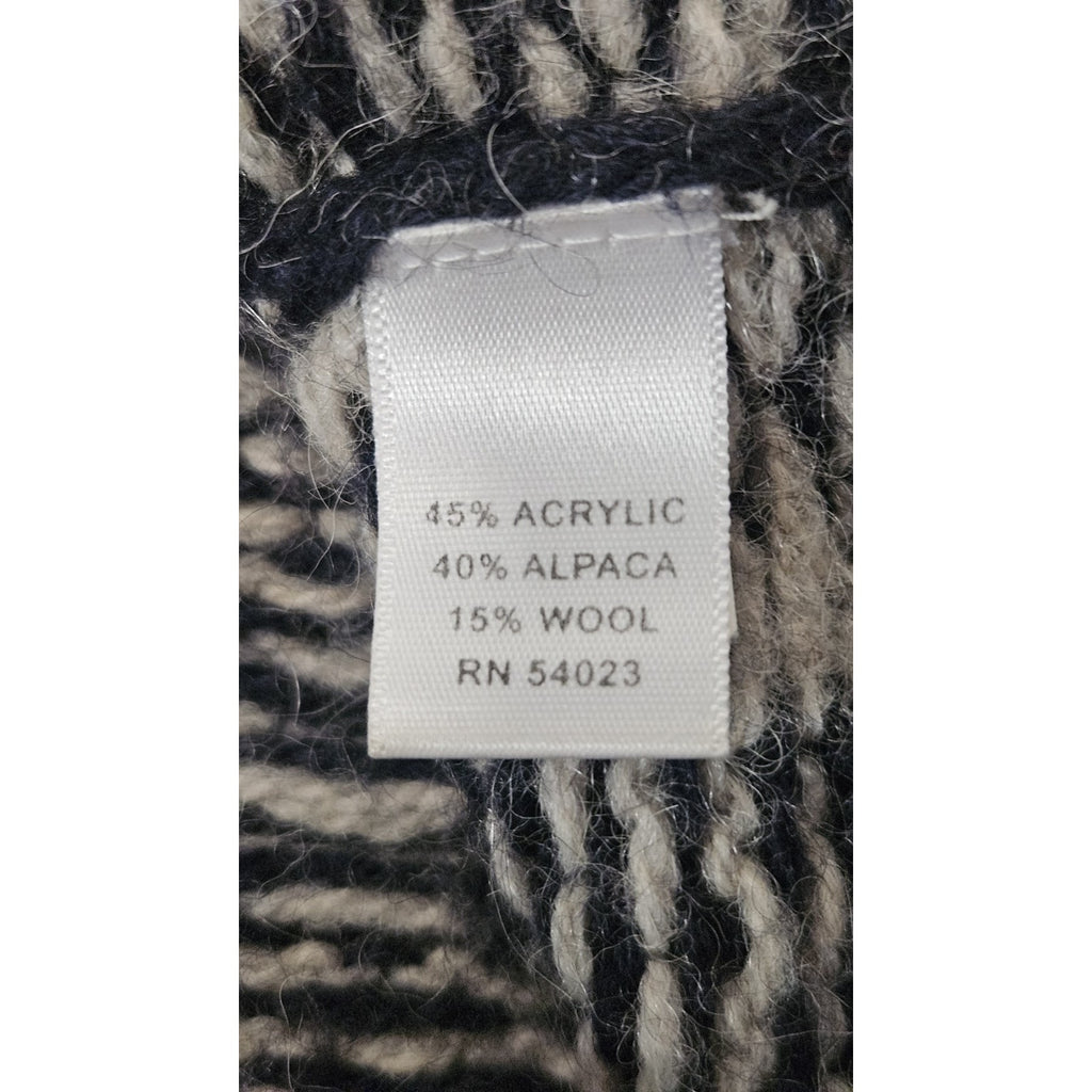 Banana Republic Navy & White Fair Isle Alpaca Blend Cardigan Sweater Size Small