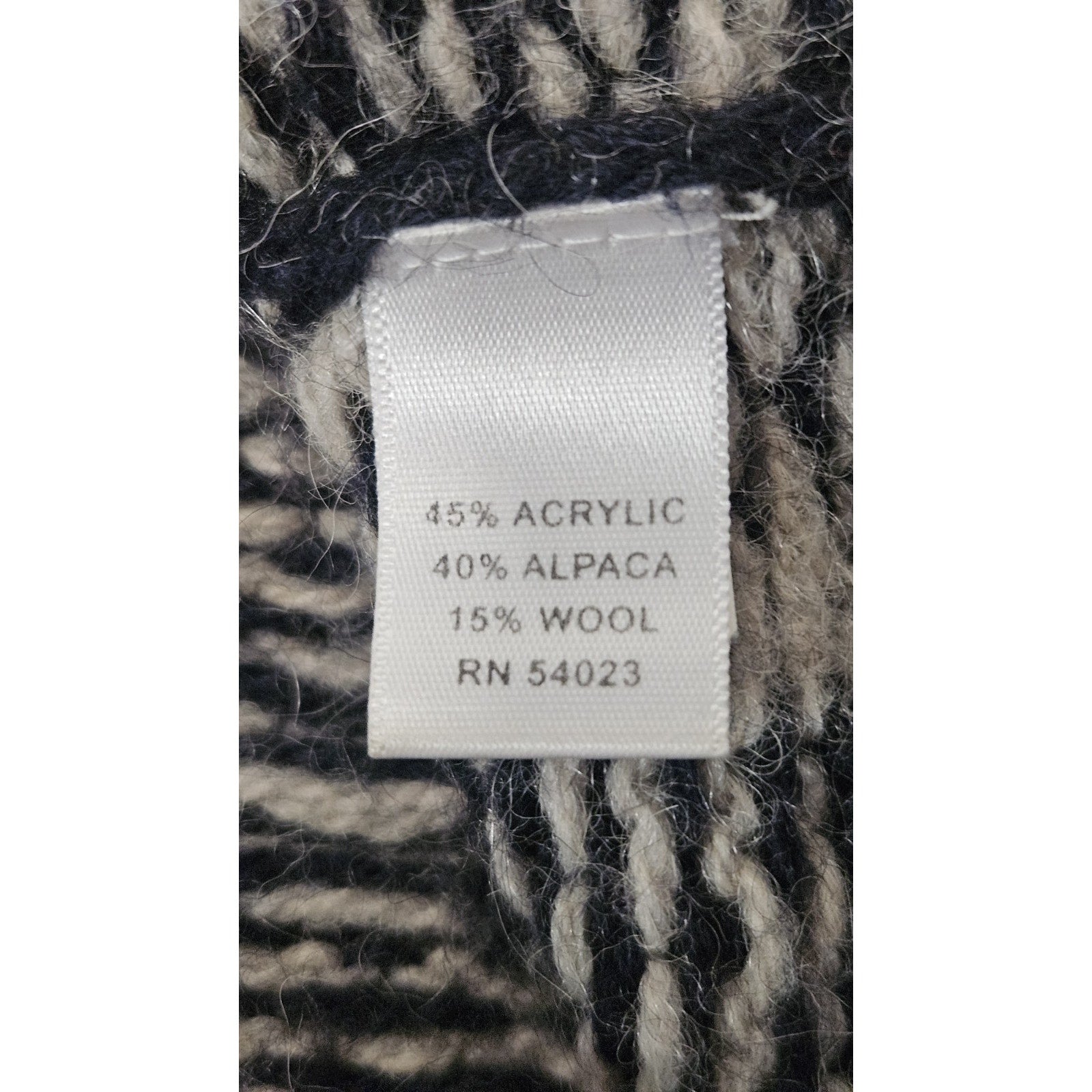 Banana Republic Navy & White Fair Isle Alpaca Blend Cardigan Sweater Size Small