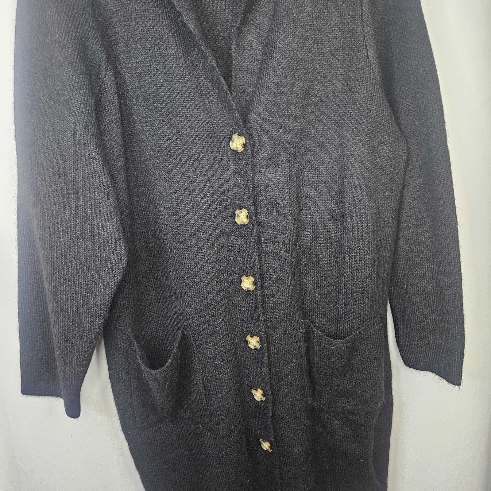 Torrid Long Sleeve Notched Collar Long Cardigan Sweater Black 2 2x 18 20 #A08689
