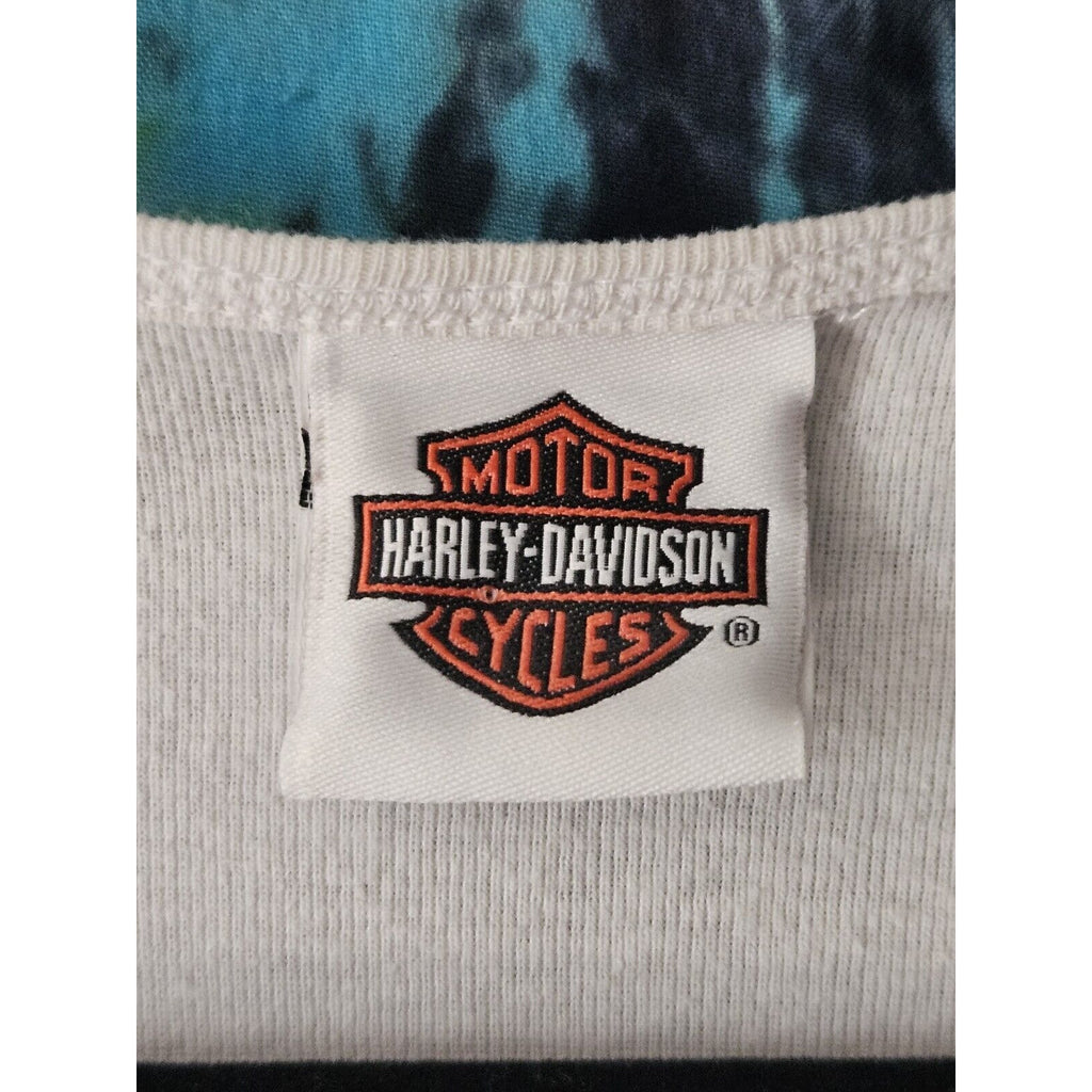Harley-Davidson White T-Shirt Scoop Neck Size Large Biker Y2K Motorcycle