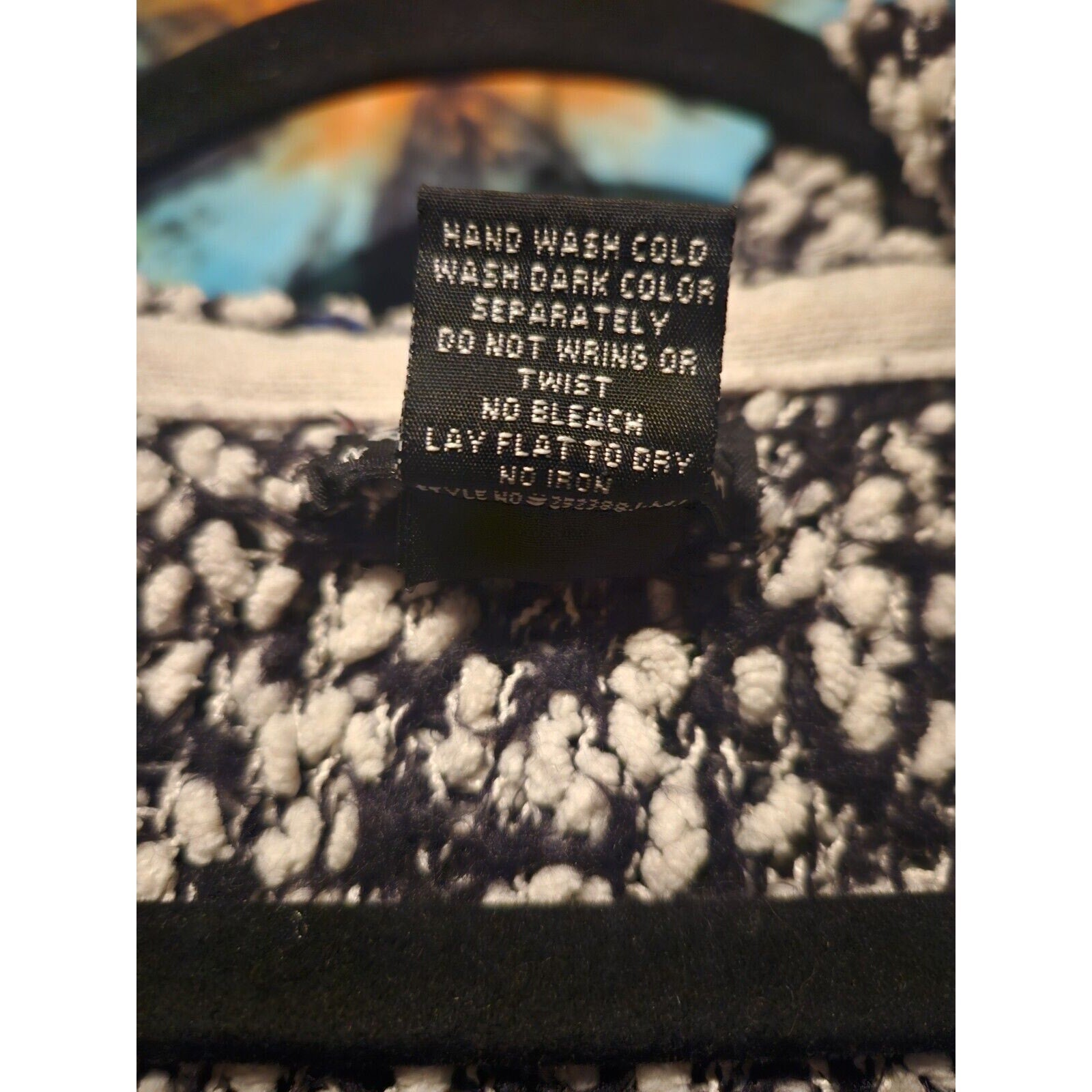 Poof New York Open Sweater Black & White Toothbrush Nylon Feather Size XL