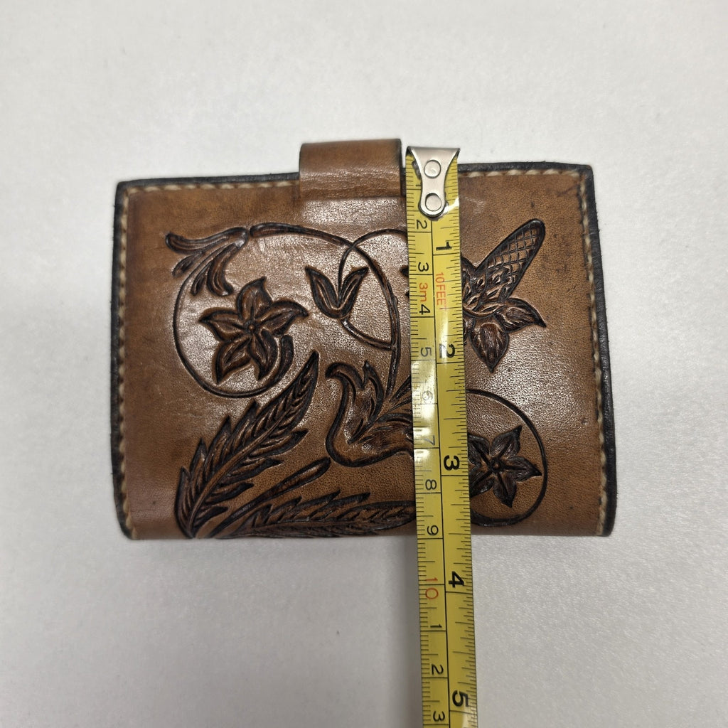 Hand Tooled Full Grain Leather Men’s Wallet Bifold Handmade Western Floral
