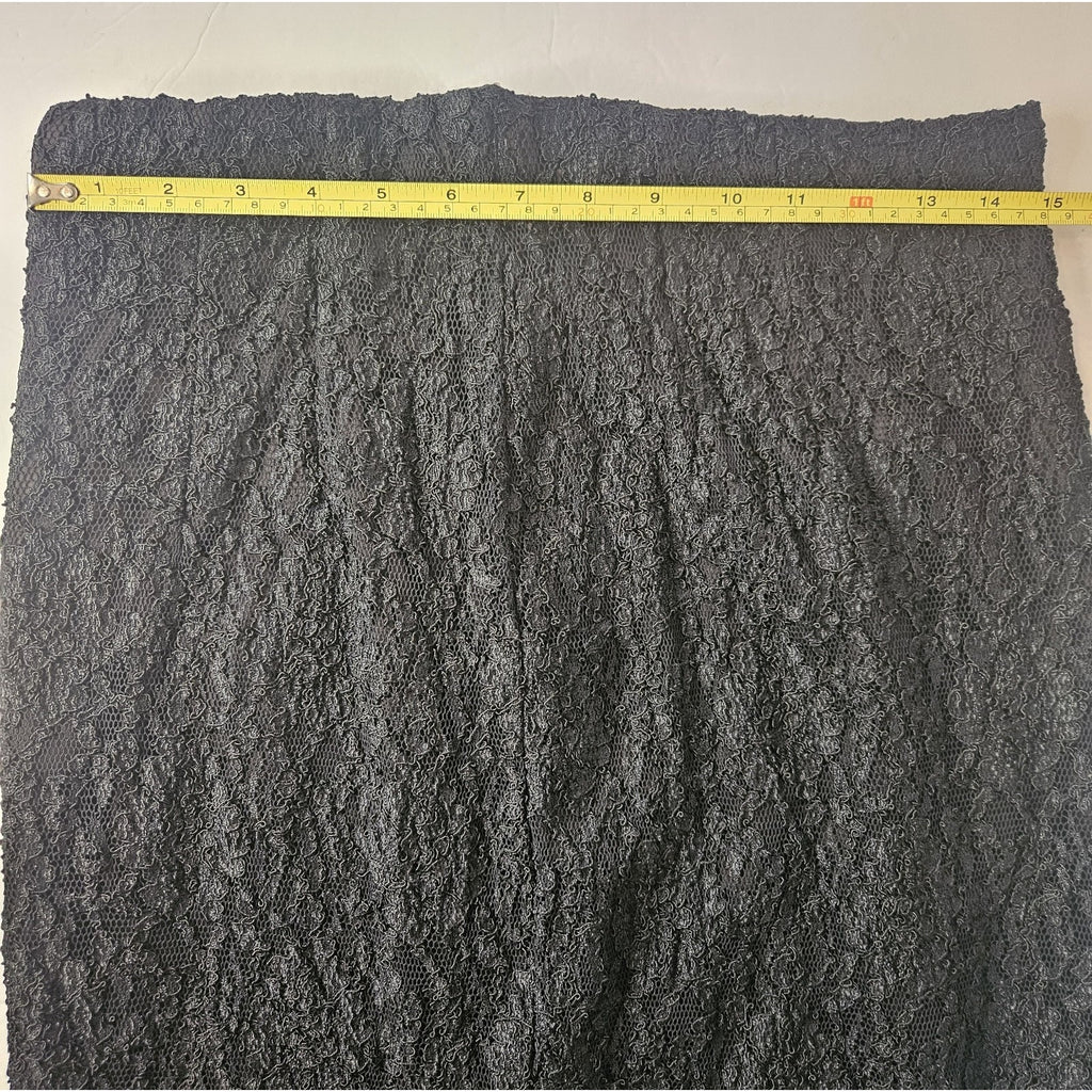Vintage EN ROUTE Midi Length Skirt Black Lace Pencil Skirt Stretch Size Large