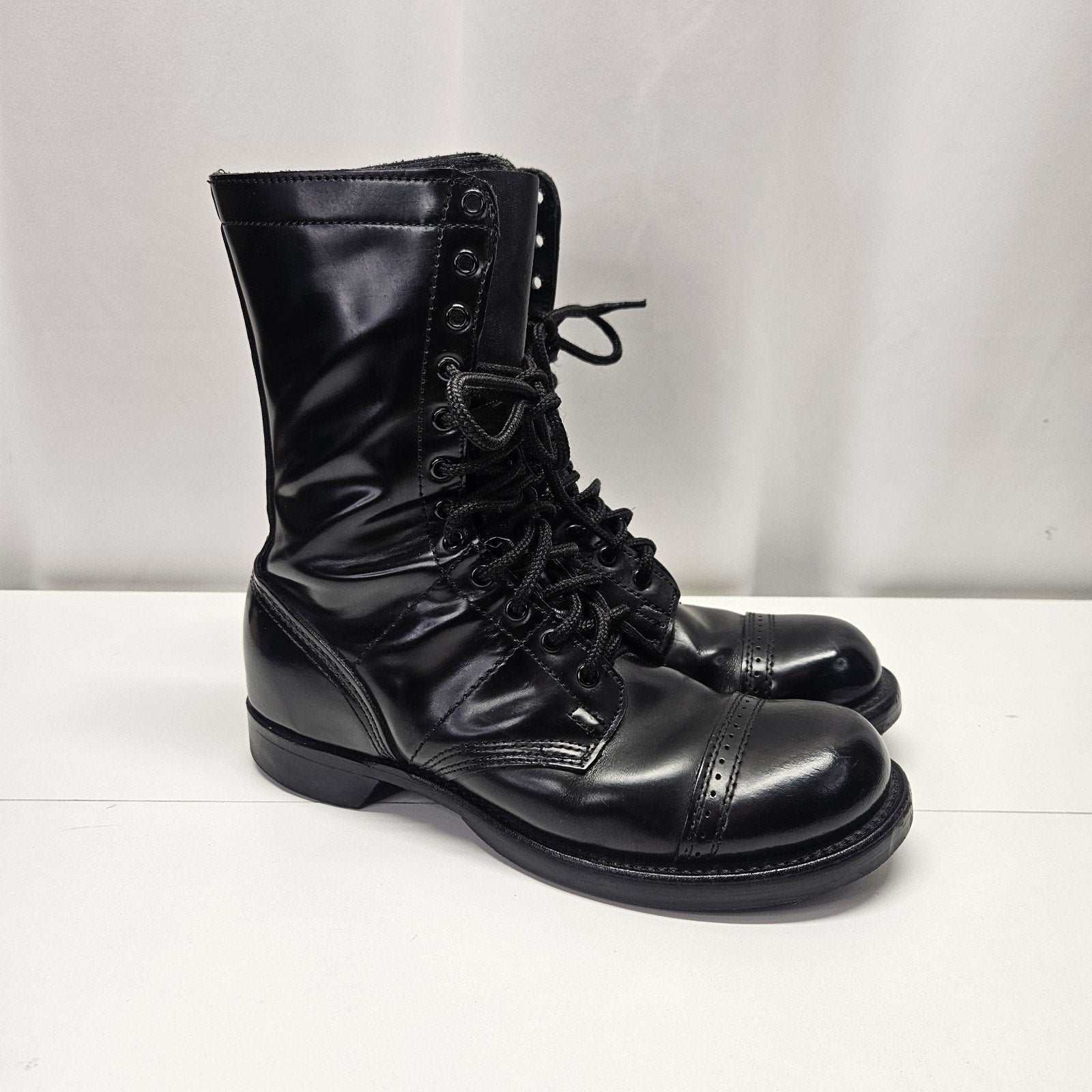 Vtg 90s CORCORAN Jump Boots 1500 USA Made 10" Black Combat Boot Sz 9 D Grunge