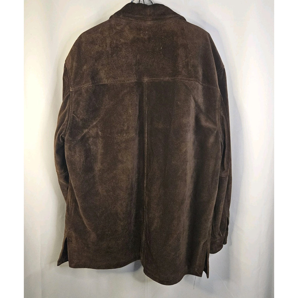 VTG Mens Metropolitan View Heavyweight Suede Jacket Car Coat 54 2XL Italy Made
