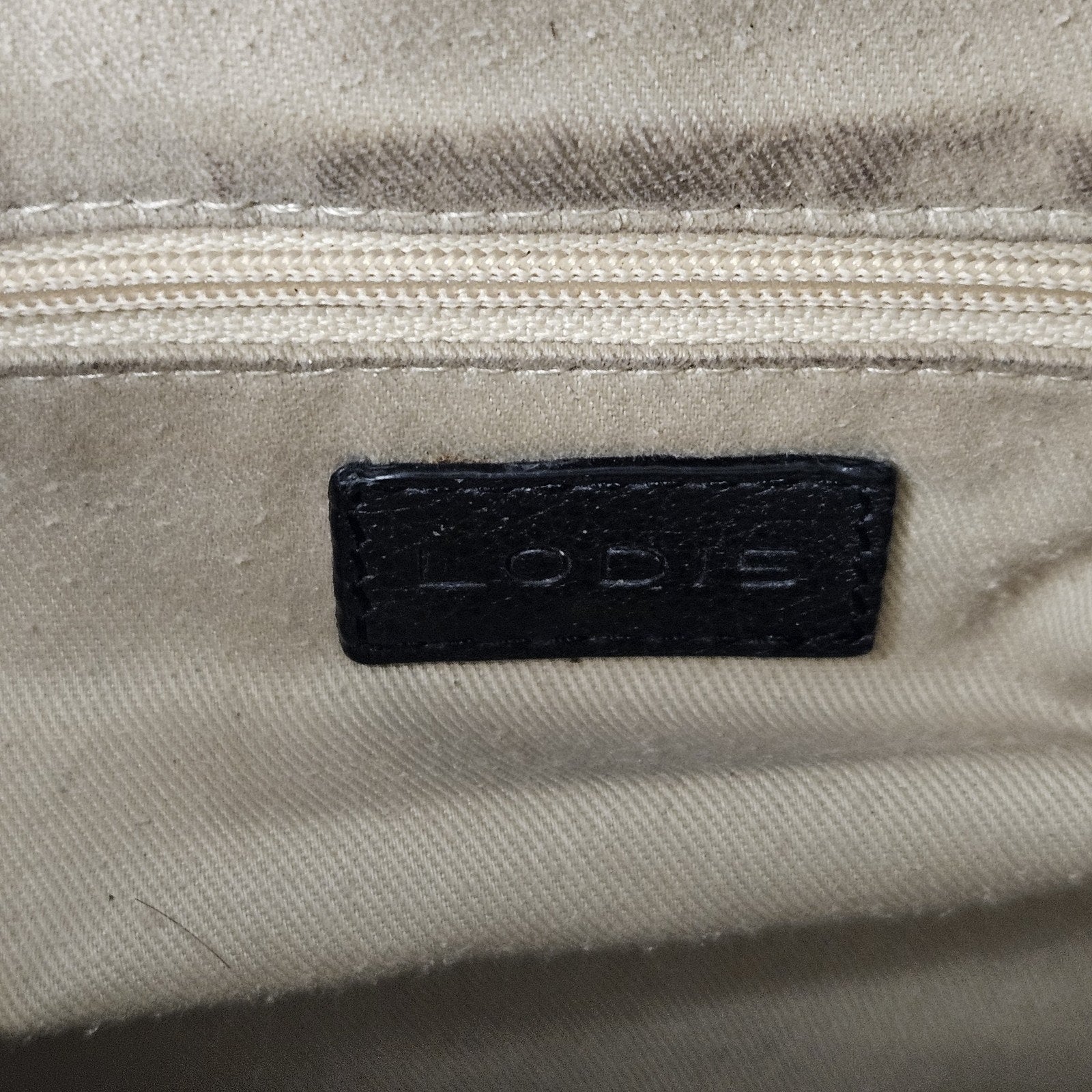 Vtg LODIS Black Pebble Leather Zip Around Foldover Shoulder Bag Western Biker