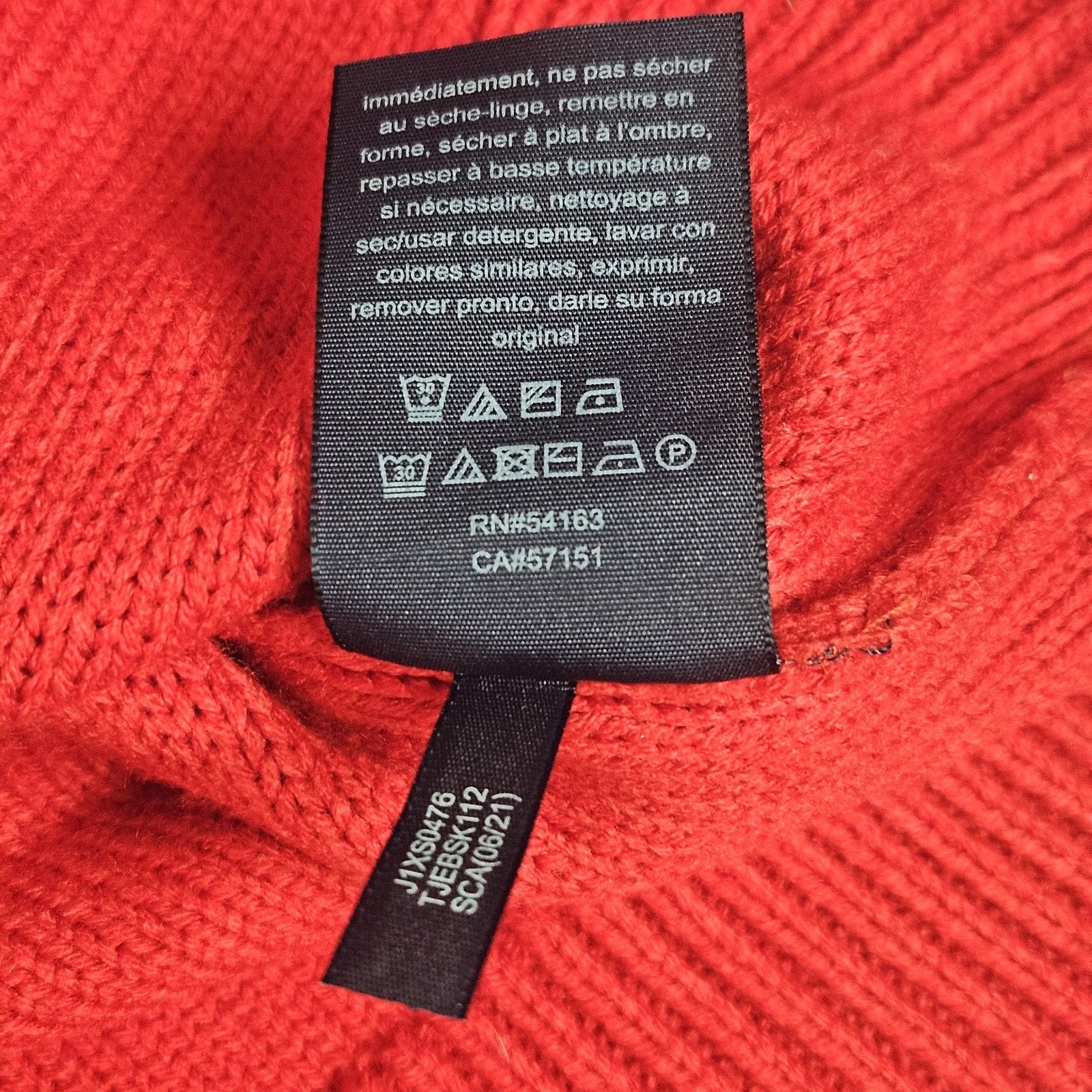 Tommy Hilfiger Red Turtleneck Sweater Womens Medium Cable Knit Holiday Preppy