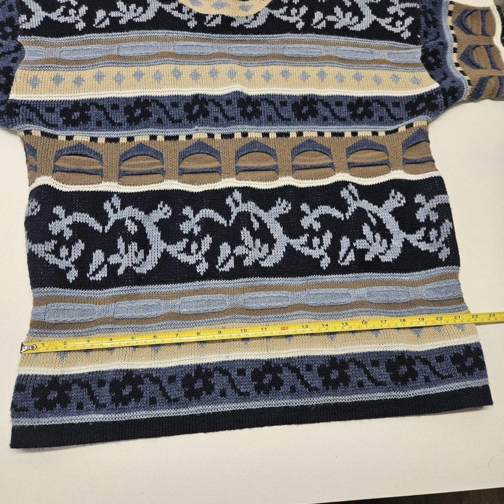 Vintage Abstract Geometric Pattern Knit Unisex Size XL Grandpa Ugly Sweater