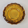 Vintage Fostoria Heavy Amber Glass 1887 Eagle Coin Cigarette Ashtray 5"