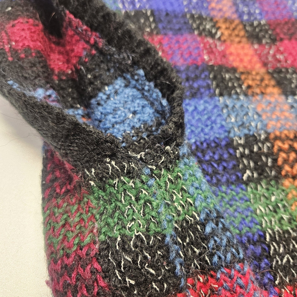 Vtg 80s Colorful Academia Knit Sweater Vest Dark Preppy Size Medium