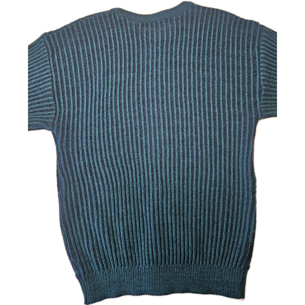 Vintage 80s New Castle Sweater Mens Large Tall Blue Striped Long Sleeve Pullover