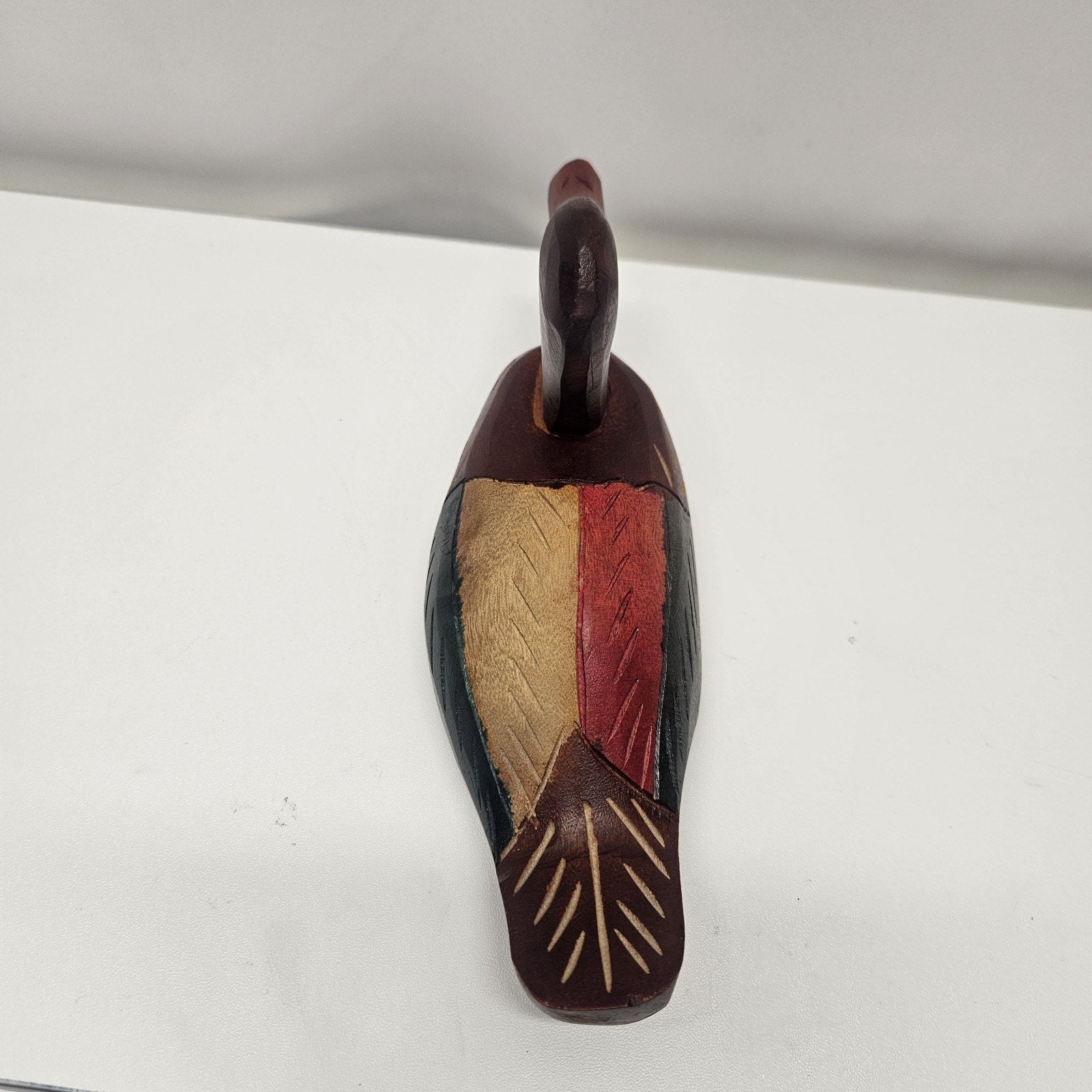 Vintage Duck Hand Carved Hand Painted Solid Wood Duck Rustic Hunter Cabin