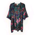 Vintage Floral Satin Robe XL Midi Robe Kimono Nightwear 90s NWT Missing BELT