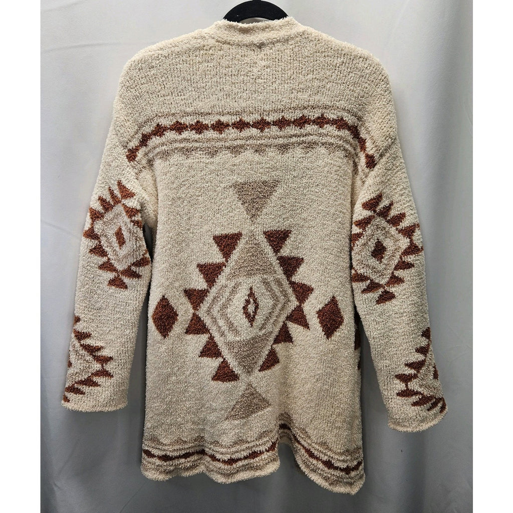 Aztec Tribal Southwest Knit Cardigan Sweater Duster Top Western Yellowstone Lrg