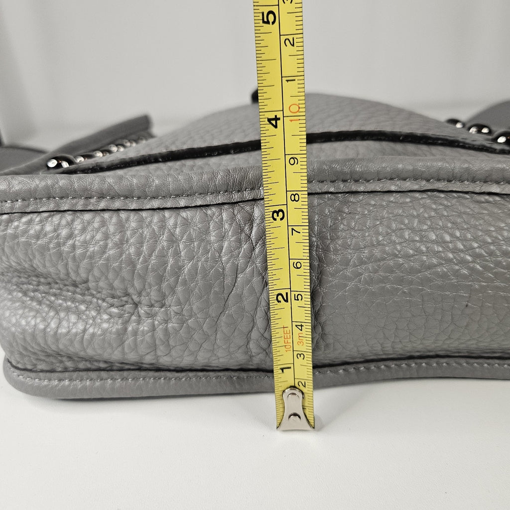 Rebecca Minkoff Unlined Feed Leather Crossbody Bag Gray Studded