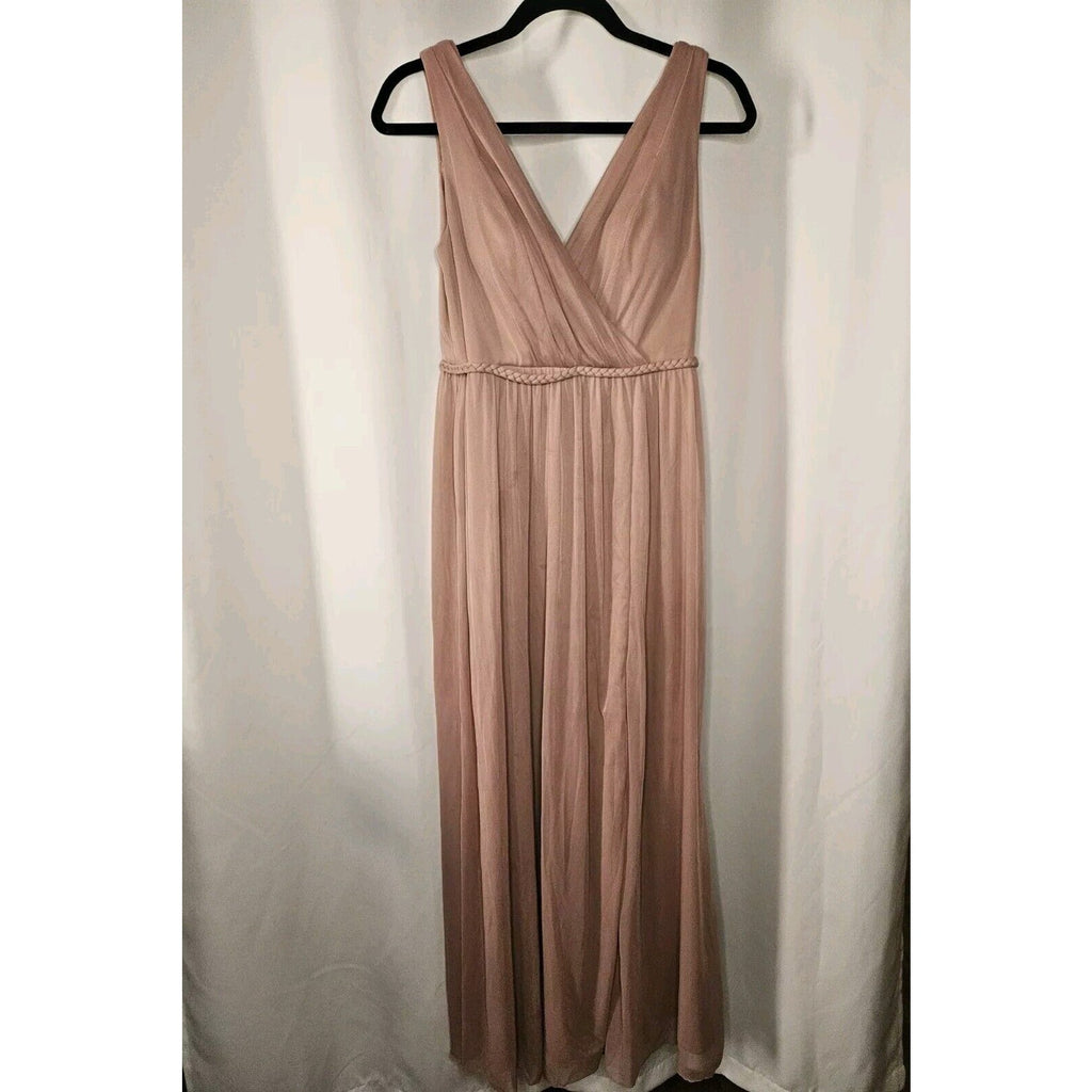 Azazie Womens Tanicia Bridesmaids Dress Pink Pleated Sleeveless Slit Zip Size A6