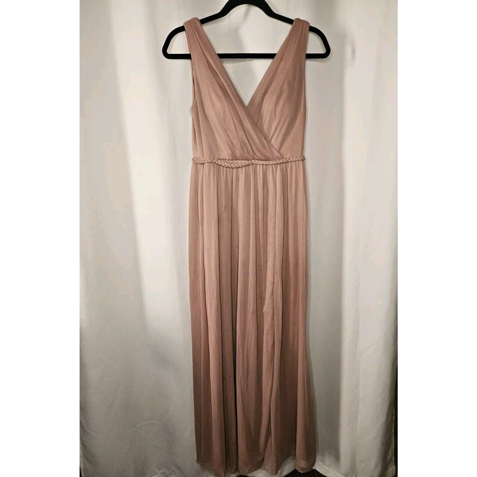Azazie Womens Tanicia Bridesmaids Dress Pink Pleated Sleeveless Slit Zip Size A6