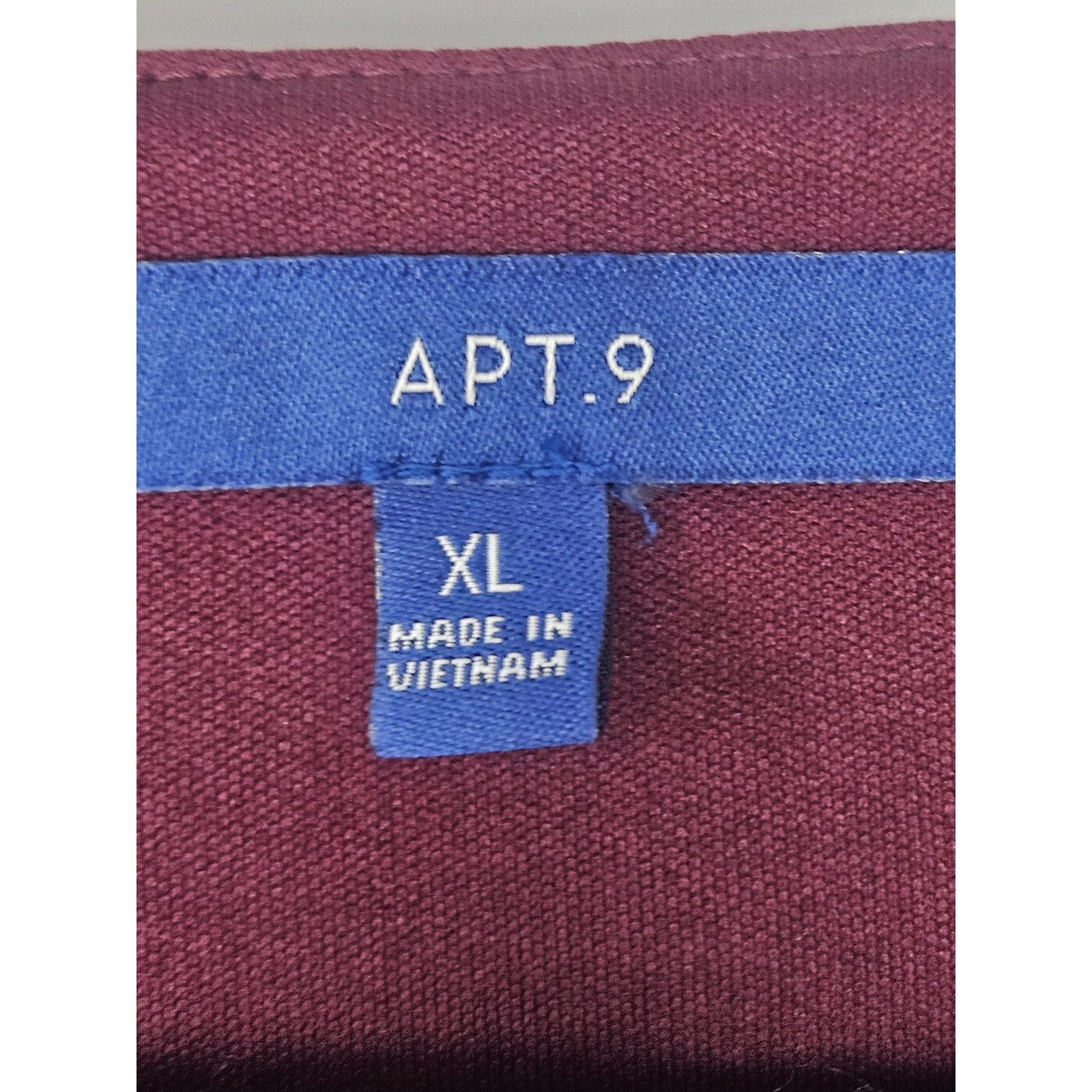 Apt 9 Floral Stretch Knit Boat Neck Fit Flare Dress Burgundy Size XL Pockets