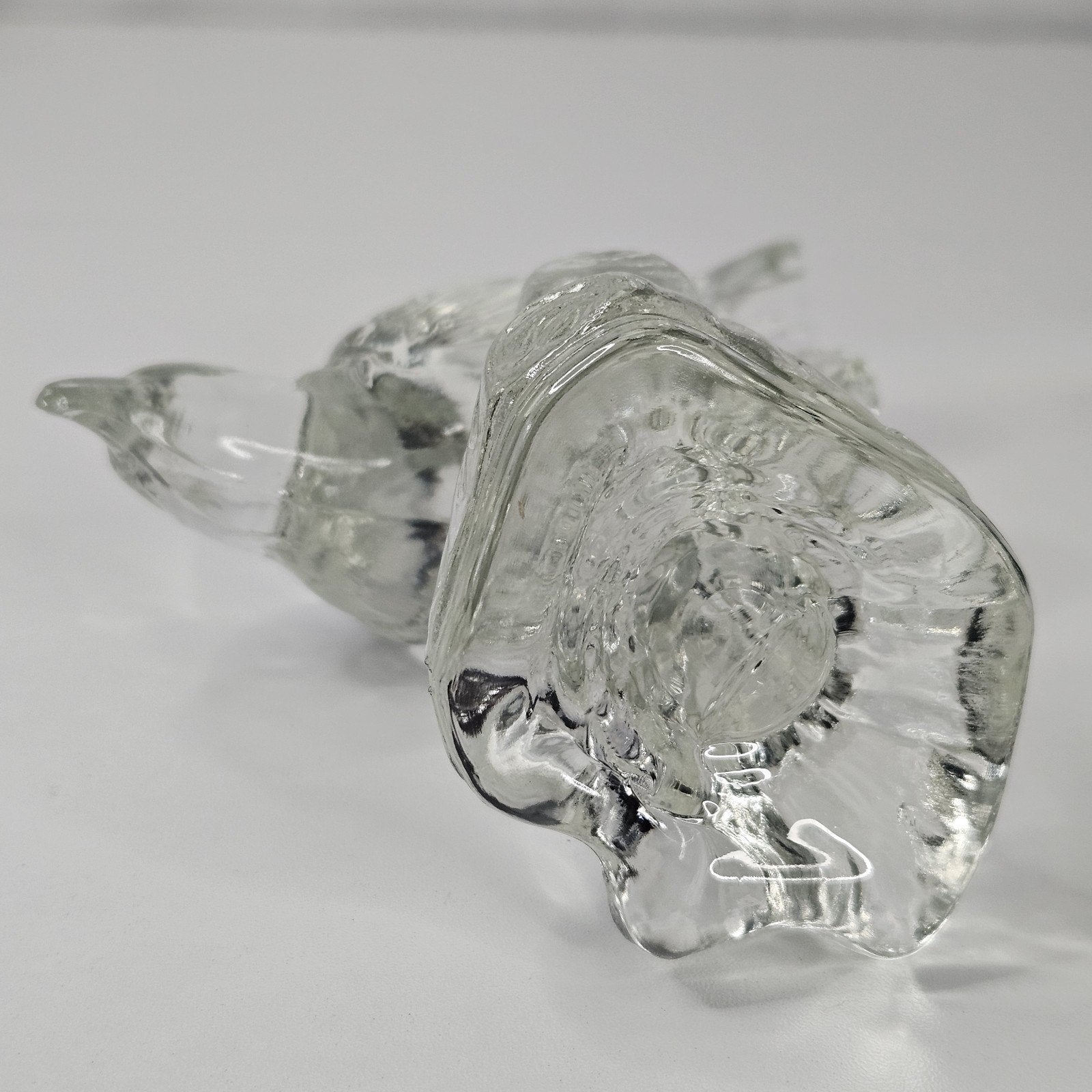 Vintage Haley Crystal Clear Glass Bird on Branch Figurine Paperweight Robin